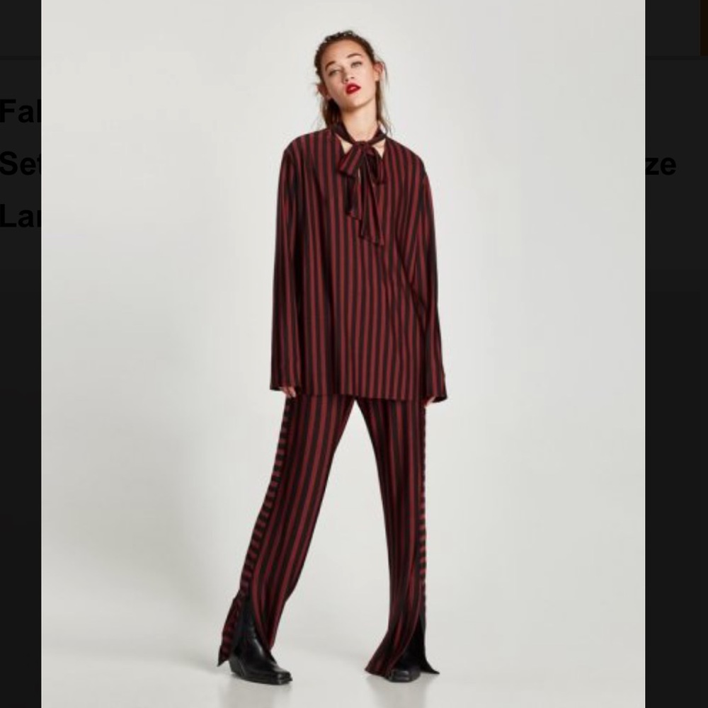 Red and Black Stripe Co-Ord Set
